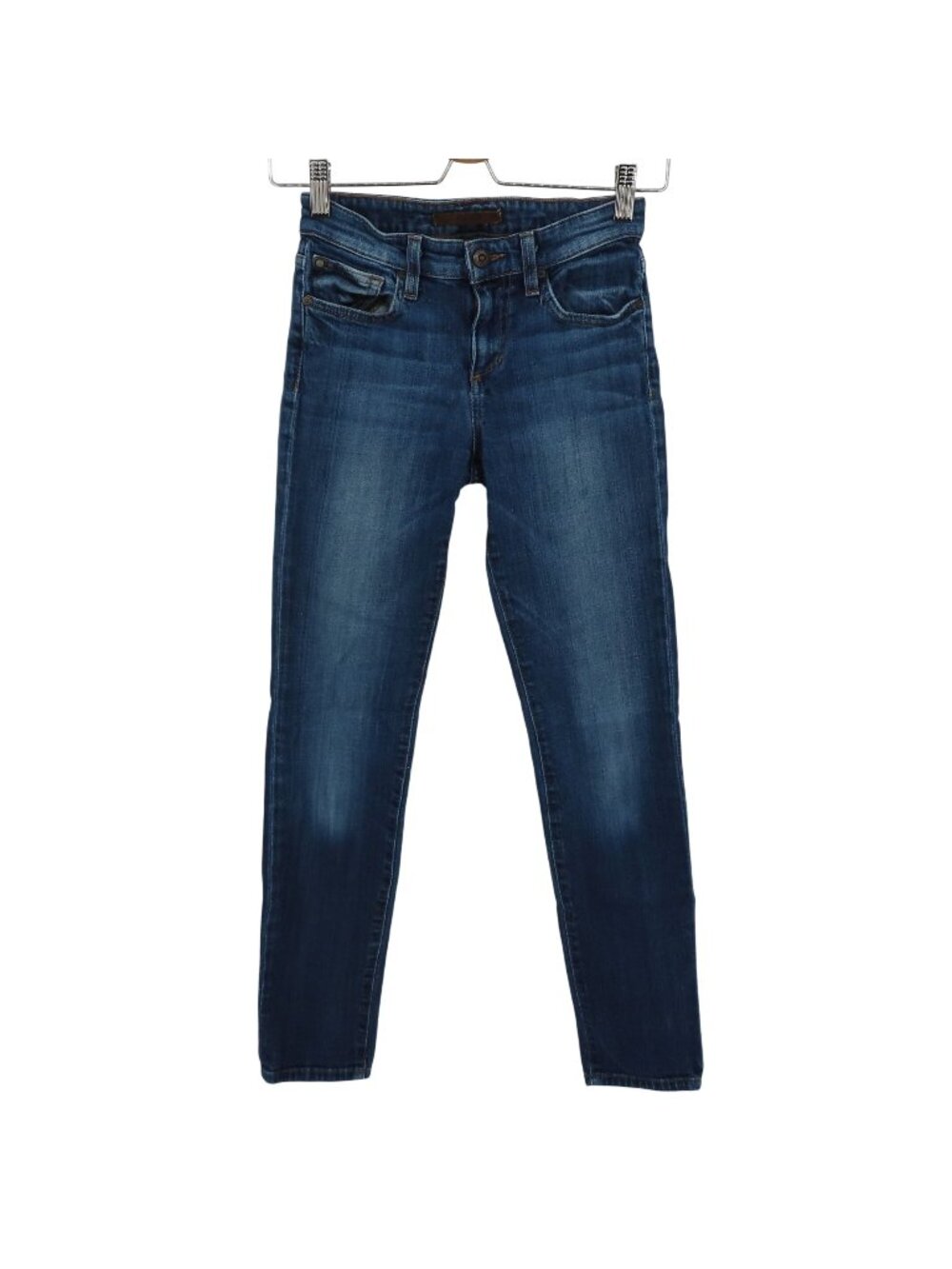 Joes Jeans Womens 24 Straight Ankle Medium Wash Solid Blue Denim Jeans Cotton
